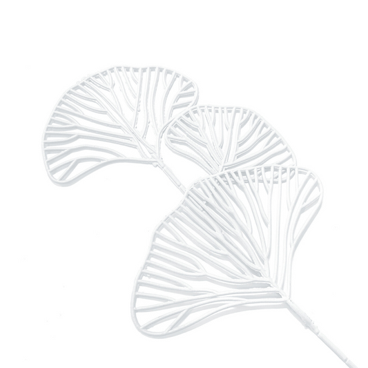 Ginkgo Leaf Stem White